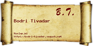 Bodri Tivadar névjegykártya